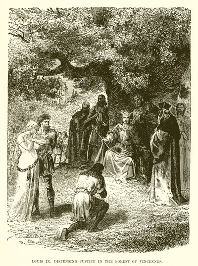Lodewijk IX spreekt recht in het bos van Vincennes door English School