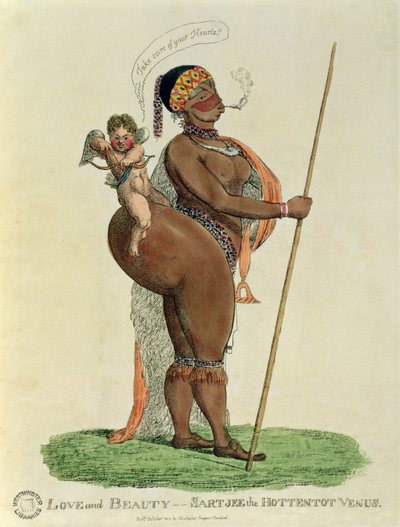 Liefde en Schoonheid - Sartjee de Hottentot Venus, 1810 door English School