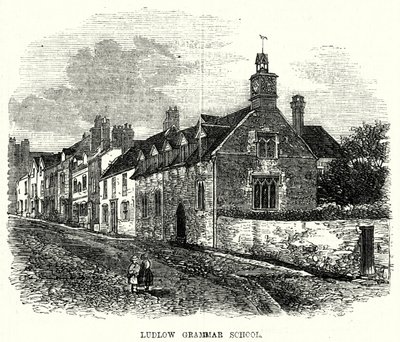Ludlow Grammar School (gravure) door English School