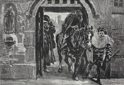 Luther ontsnapt uit Augsburg, illustratie uit The History of Protestantism door James Aitken Wylie (1808-1890), gepubliceerd 1878 door English School