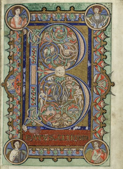 MS Hunter 229 f.22r uit de Hunterian Psalter, c.1170 door English School