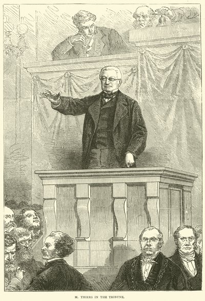 M Thiers in de tribune, 1871 door English School