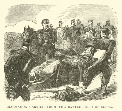 Macmahon van het slagveld van Sedan gedragen, september 1870 door English School