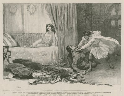 Madame Sarah Bernhardt als Cleopatra in het Royal English Opera House door English School