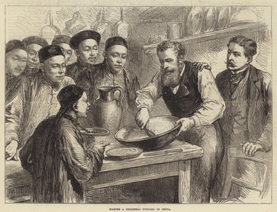 Het maken van een kerstpudding in China door English School