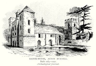 Manor-House, Acton Burnell (gravure) door English School