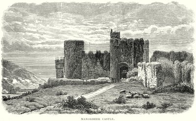 Manorbeer Castle (engraving) door English School