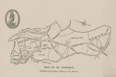 Kaart van St Pancras door English School