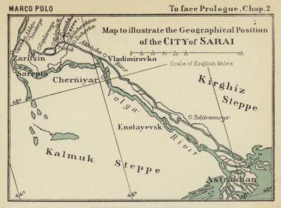 Kaart om de geografische positie van de stad Sarai te illustreren (litho) door English School