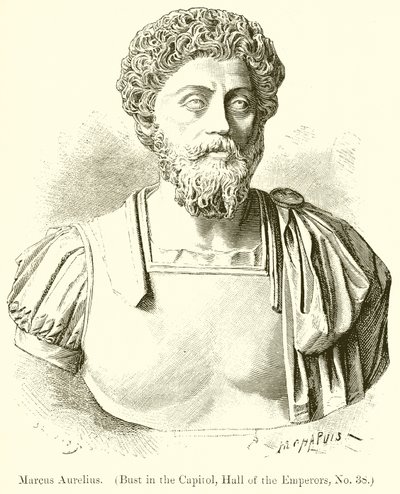Marcus Aurelius. (Buste in het Capitool, Hal van de Keizers, nr. 38) door English School
