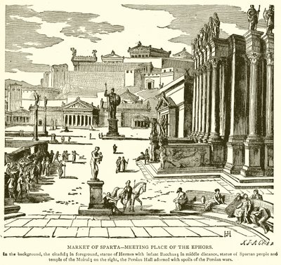 Markt van Sparta--Ontmoetingsplaats van de Ephoren door English School