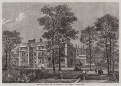 Marlborough House, de Stadsresidentie van de Prins van Wales (gravure) door English School