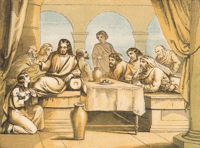 Maria zalft de voeten van Jezus door English School