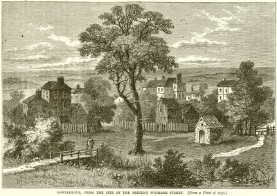 Marylebone, vanaf de locatie van de huidige Wigmore Street door English School
