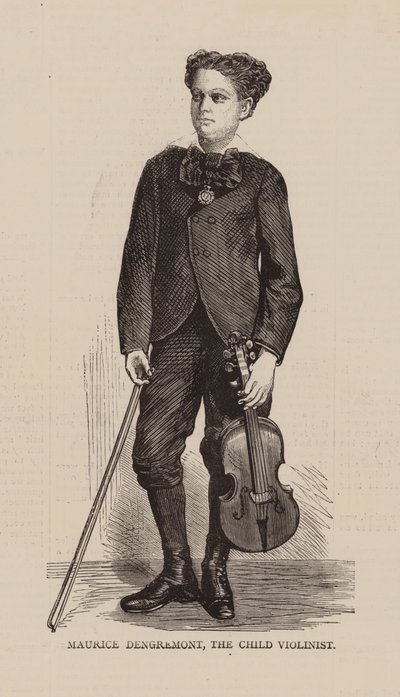 Maurice Dengremont, Het vioolkind (gravure) door English School