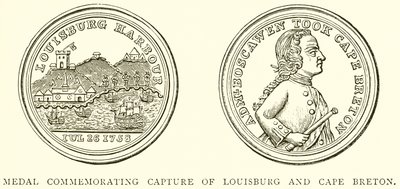 Medaille ter herdenking van de verovering van Louisburg en Cape Breton door English School