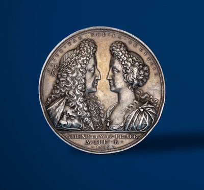 Medaille ter herdenking van de kroning van Willem en Mary, 1689 (zilver) (voorkant van 419668) door English School