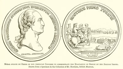 Medaille geslagen door bevel van het Amerikaanse Congres ter herdenking van de evacuatie van Boston door de Britse troepen door English School