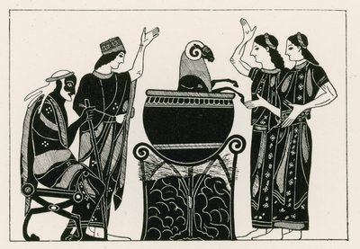 Medea kookt de ram (gravure) door English School