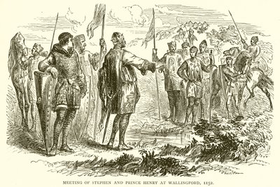 Ontmoeting van Stephen en Prins Hendrik in Wallingford, 1152 door English School