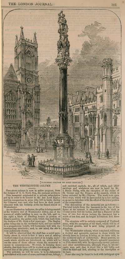Gedenkzuil voor Lord Raglan door English School