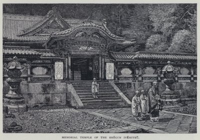 Herdenkingstempel van de Shogun Iyemitsu (litho) door English School