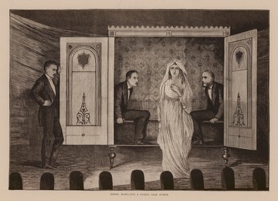 Messrs, Maskelyne and Cookes Dark Seance (gravure) door English School