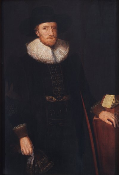 Miles Newton, een brief in zijn hand door English School