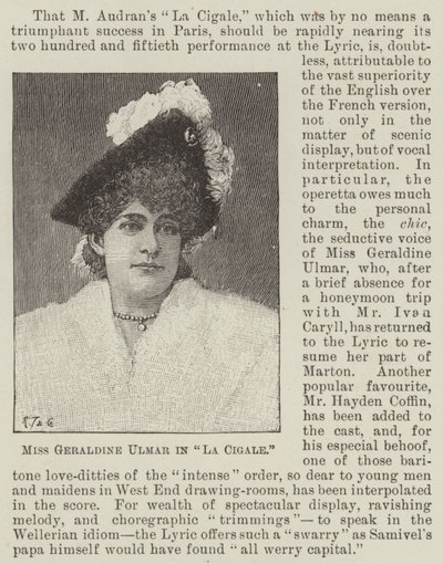 Miss Geraldine Ulmer in "La Cigale" door English School
