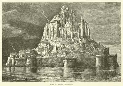 Mont St Michel, Normandië (gravure) door English School