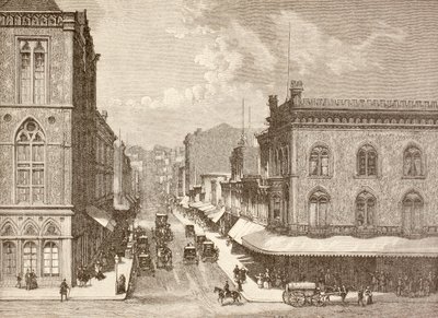 Montgomery Street, San Francisco in de jaren 1880 door English School