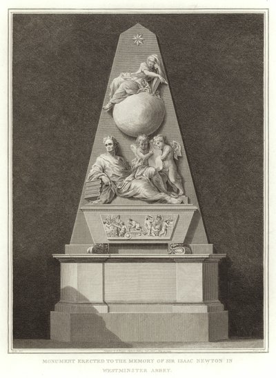 Monument opgericht ter nagedachtenis aan Sir Isaac Newton in Westminster Abbey door English School
