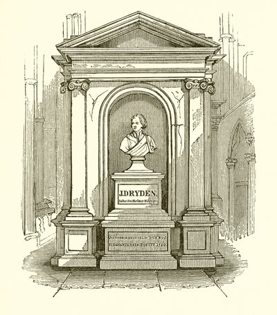 Monument van Dryden in Westminster Abbey door English School