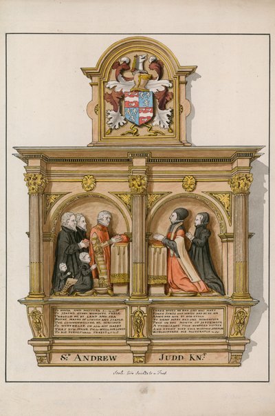 Monument voor Sir Andrew Judd, Sheriff en Burgemeester, in St Helens Bishopsgate, Londen door English School
