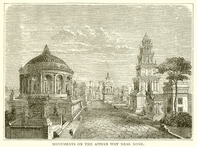 Monumenten aan de Via Appia nabij Rome door English School