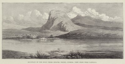Berg van het Heilige Kruis (Stavro Vouni), Cyprus, Uitzicht vanaf nabij Larnaca (gravure) door English School
