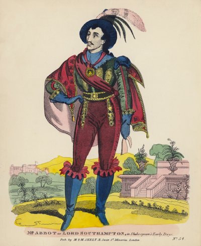De heer Abbot als Lord Southampton, in Shakespeares vroege dagen door English School