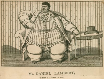 De Heer Daniel Lambert, op 36-jarige leeftijd woog hij 50 stenen door English School