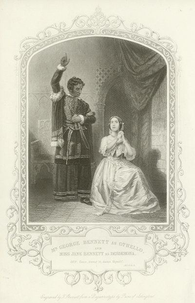 Meneer George Bennett als Othello en Mevrouw Jane Bennett als Desdemona, Othello, Act IV, scène II door English School