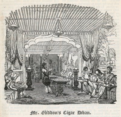De Sigaar Divan van de heer Gliddon, King Street, Covent Garden door English School
