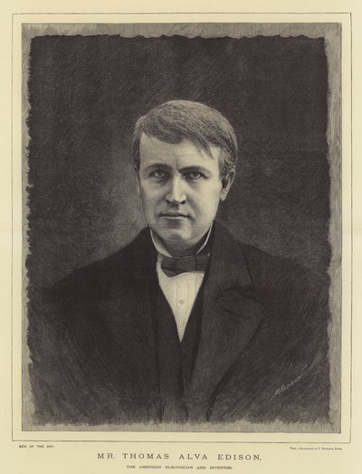 Thomas Alva Edison, de Amerikaanse Elektricien en Uitvinder door English School