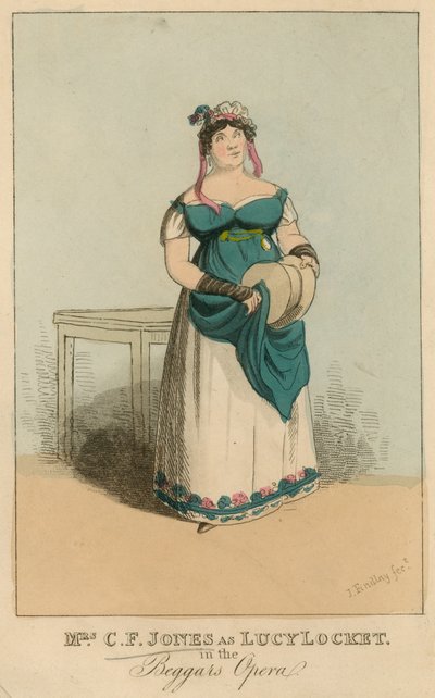 Mevrouw C F Jones als Lucy Locket in de Bedelaarsopera door English School