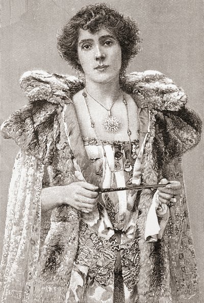 Mevrouw Patrick Campbell, uit The Strand Magazine gepubliceerd in 1897 door English School