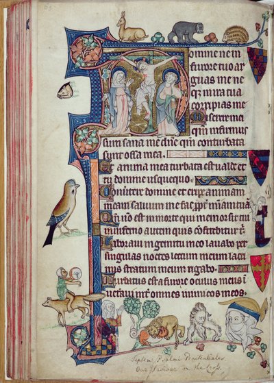 Ms 242 f.55v De Kruisiging, uit de Packham-Clifford Getijden, Gebruik van Sarum, c.1314-31 door English School