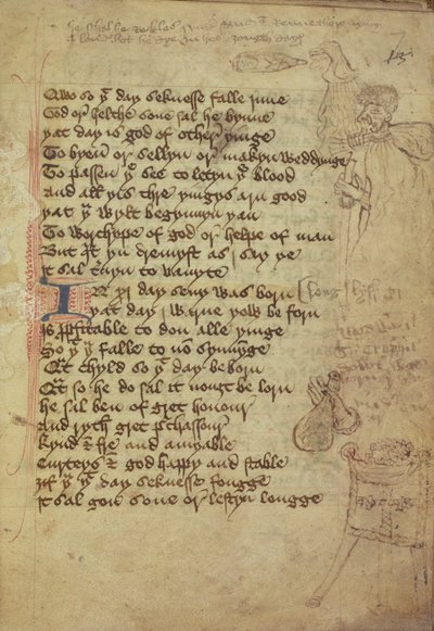 Pagina uit een notitieboek van een arts geschreven in Middelengels door English School