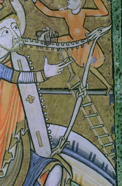Ms Hunter 229 f.21v David die zijn harp stemt, uit de Hunterian Psalter, ca.1170 door English School