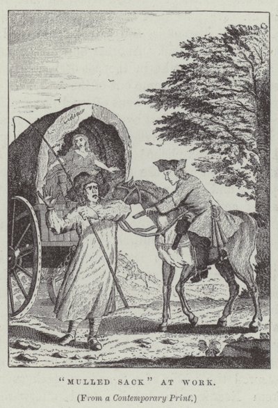 "Mulled sack" aan het werk (gravure) door English School