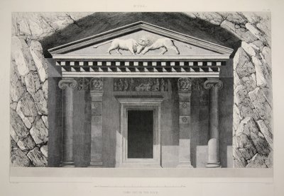 Myra - Graf uitgehouwen in de rots, uit De Belangrijkste Ruïnes van Klein-Azië, pub. 1863 (litho) door English School