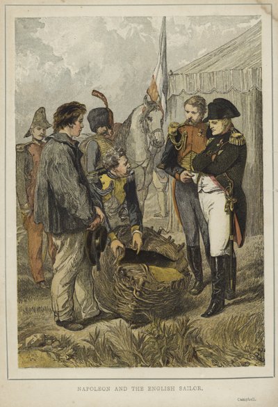 Napoleon Bonaparte en de Engelse matroos door English School