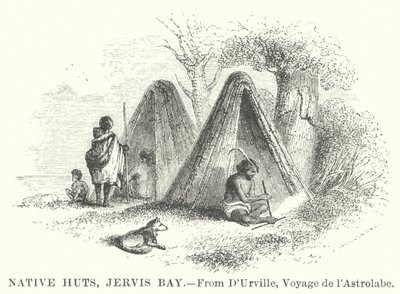 Native Huts, Jervis Bay (gravure) door English School